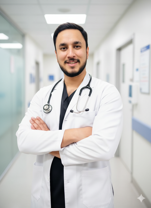 Professional white lab coat