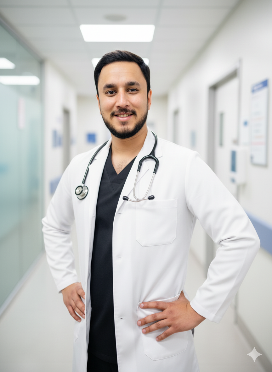 Professional white lab coat