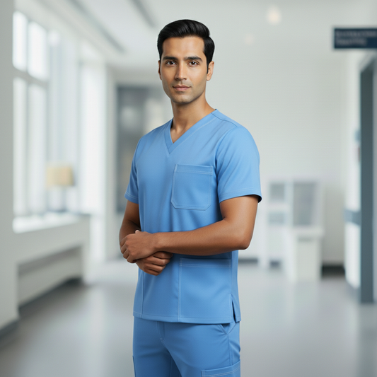 Sky Blue Premium Medical Scrubs