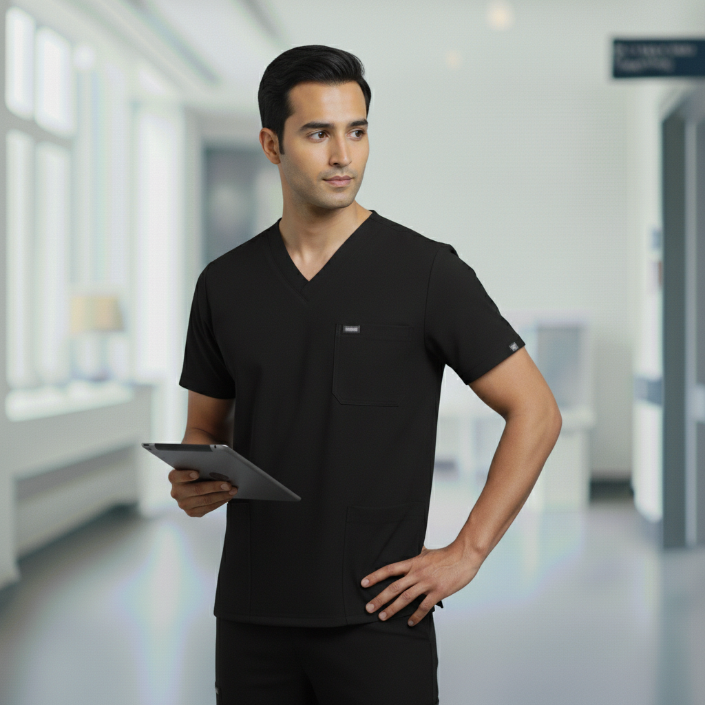 Black Premium Medical Scrubs