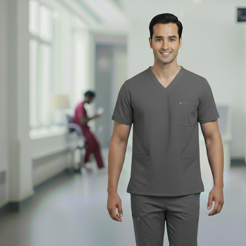 Gray Premium Medical Scrubs