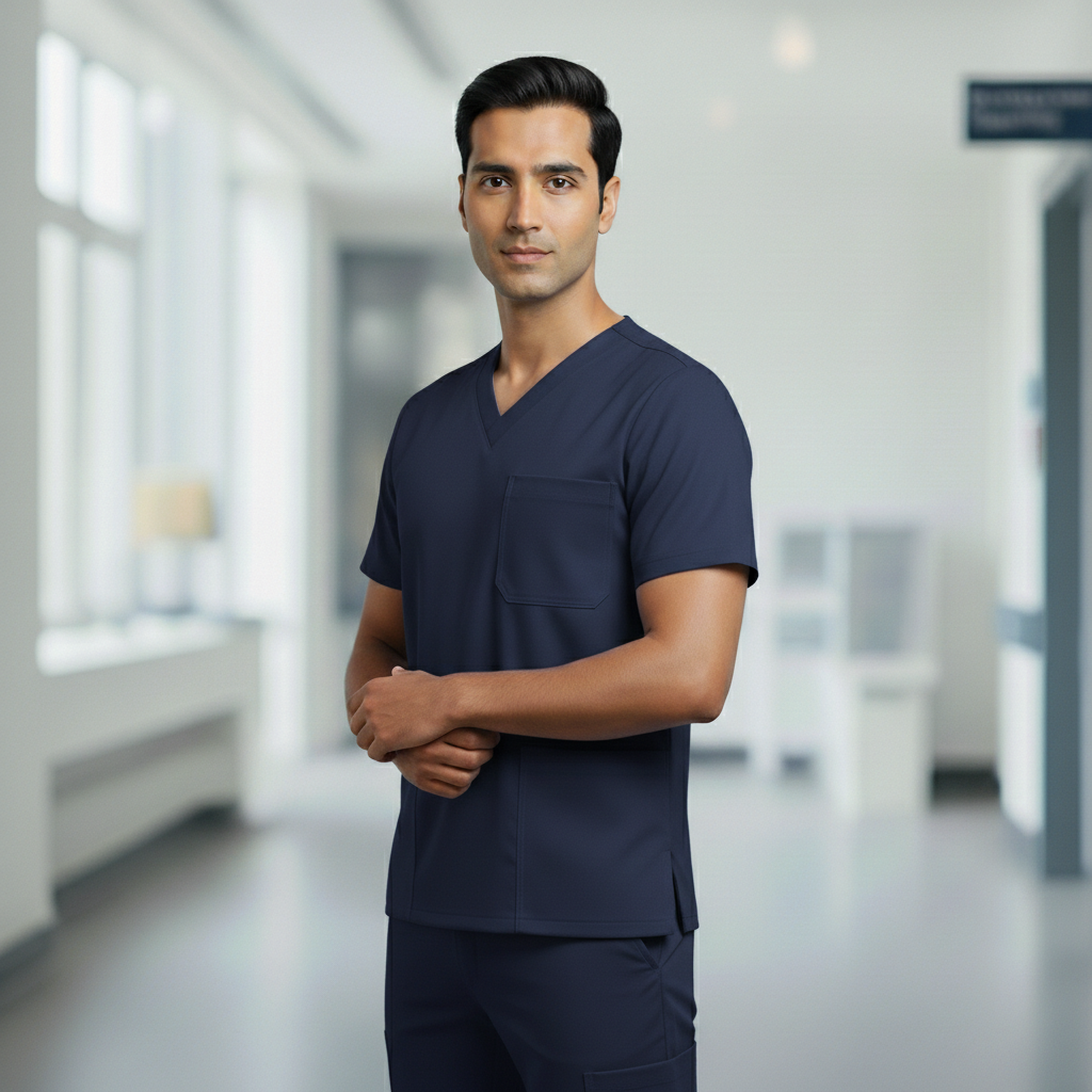 Navy Blue Premium Medical Scrubs