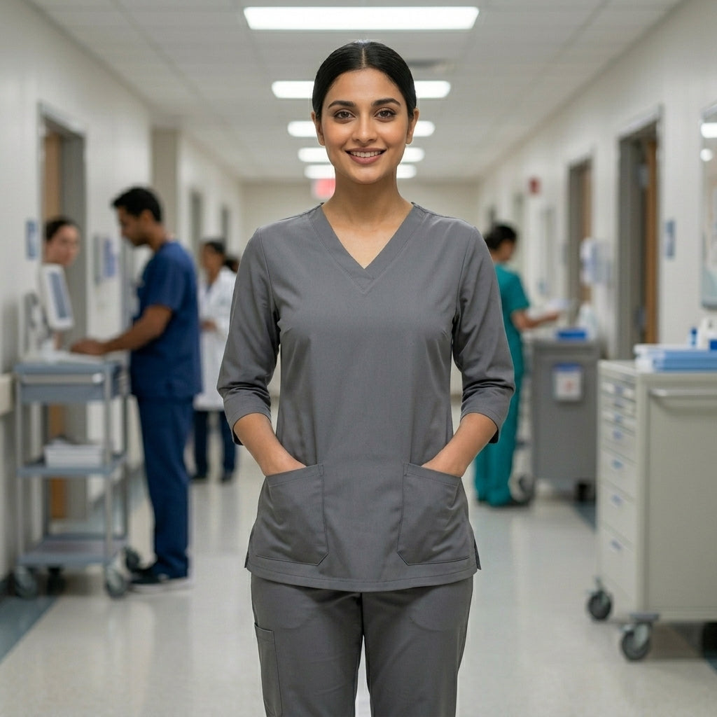 Female Scrub Gray Premium