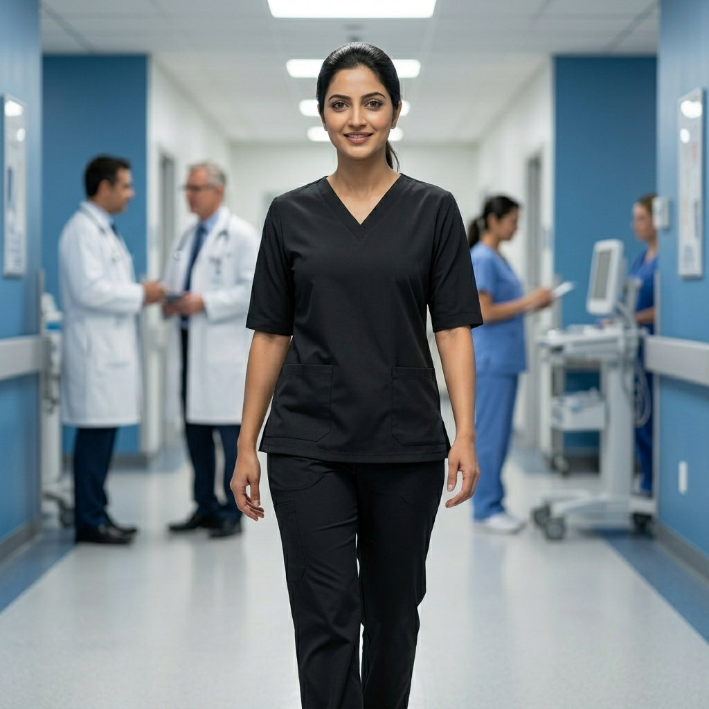 Female Scrub Black Premium