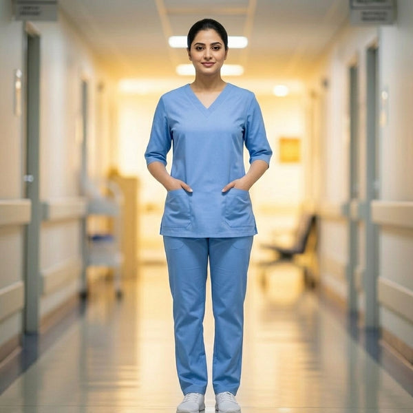 Female Scrub Sky Blue Premium