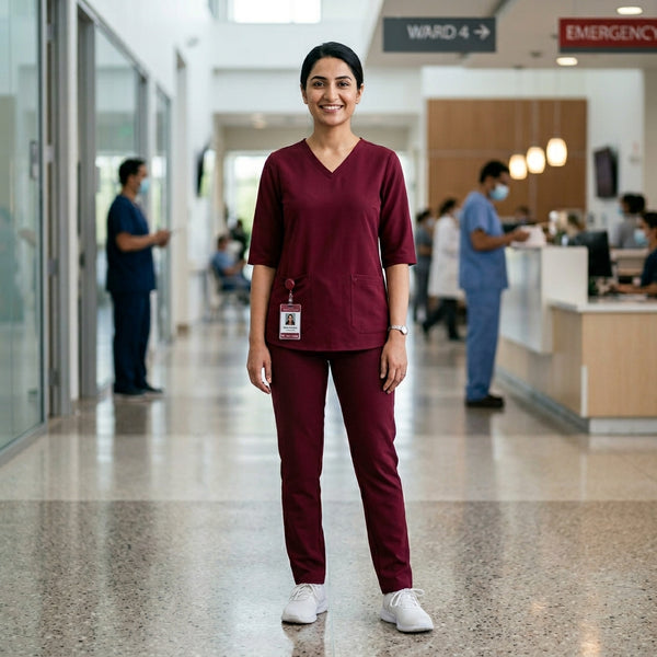 Female Scrub Mehroon Premium