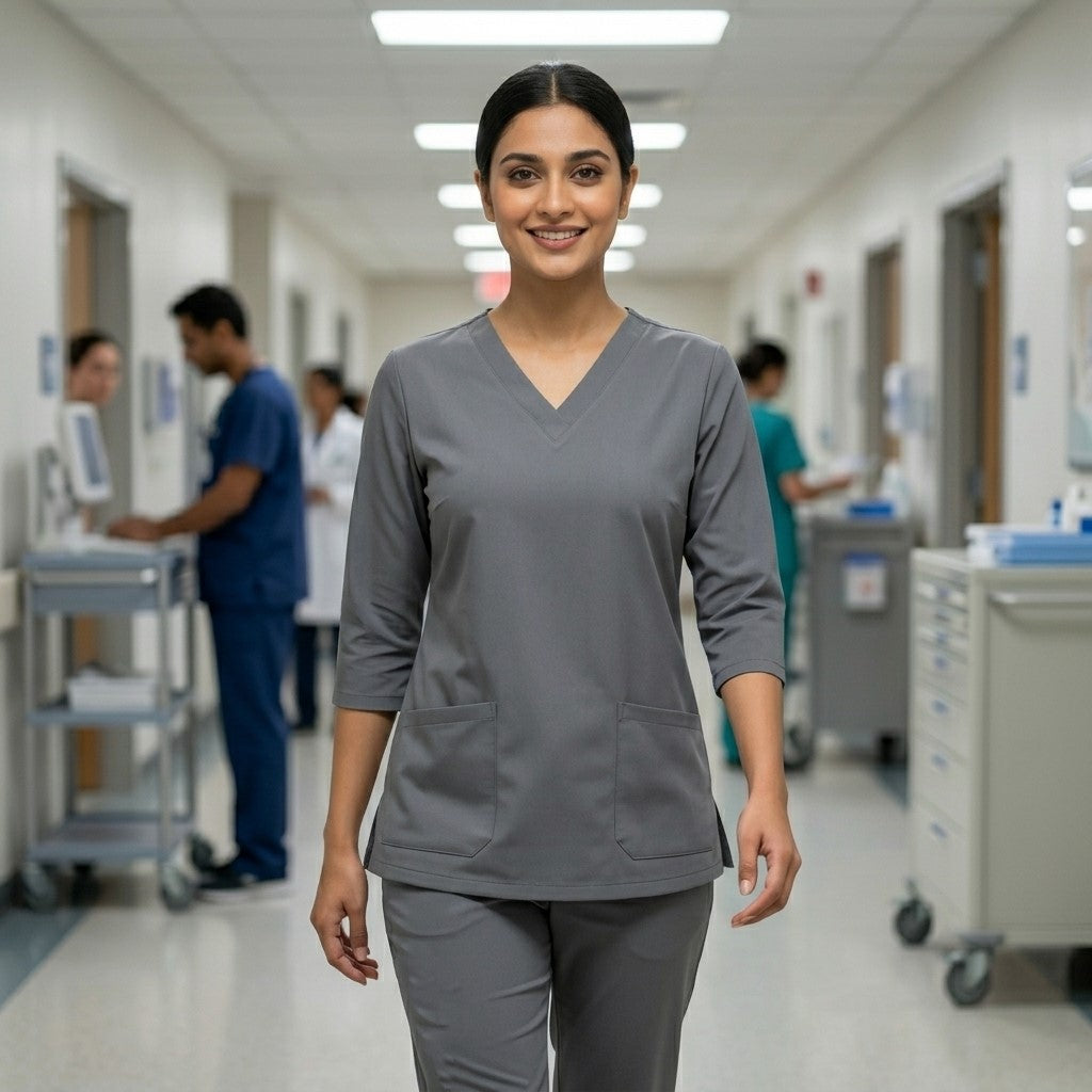 Female Scrub Gray Premium