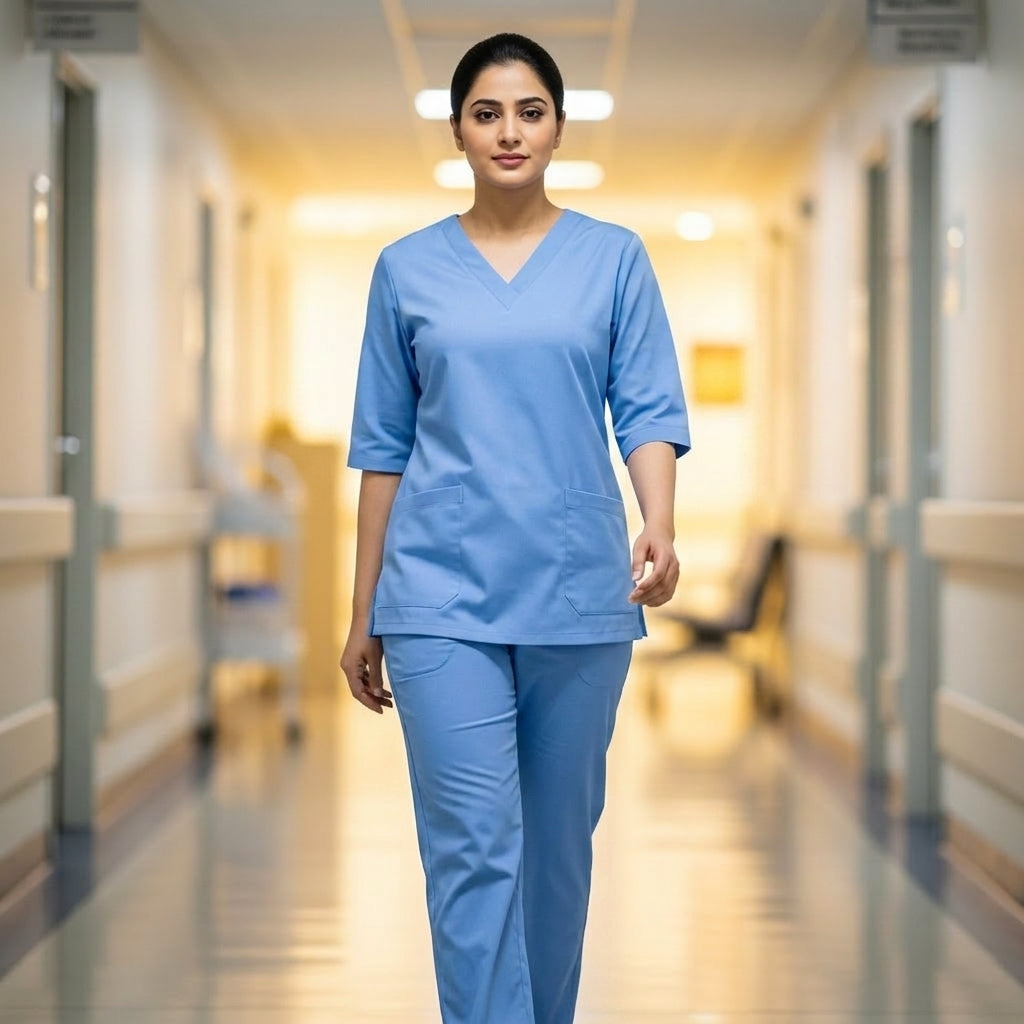 Female Scrub Sky Blue Premium