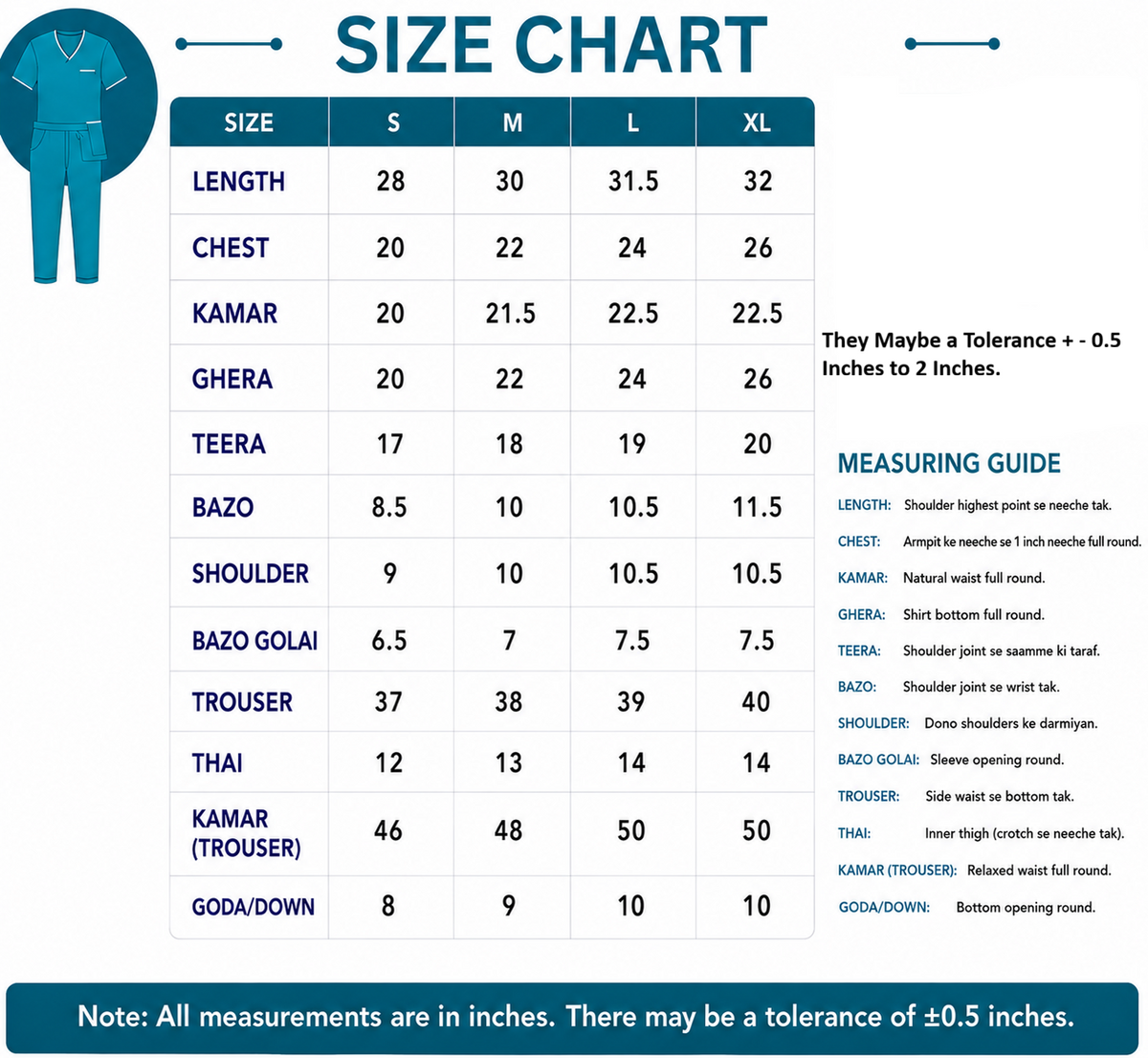 Size chart
