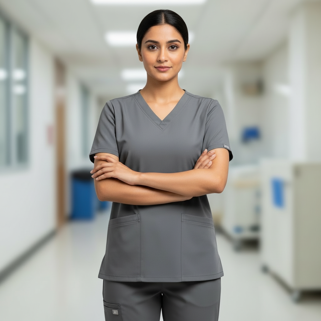 Female Scrub Gray Premium