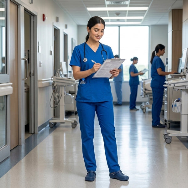 Female Royal blue Premium Medical Scrubs