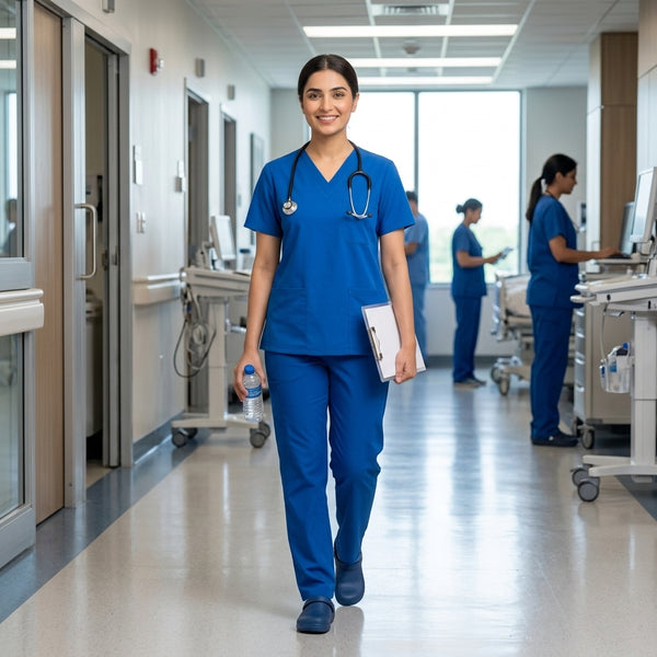 Female Royal blue Premium Medical Scrubs