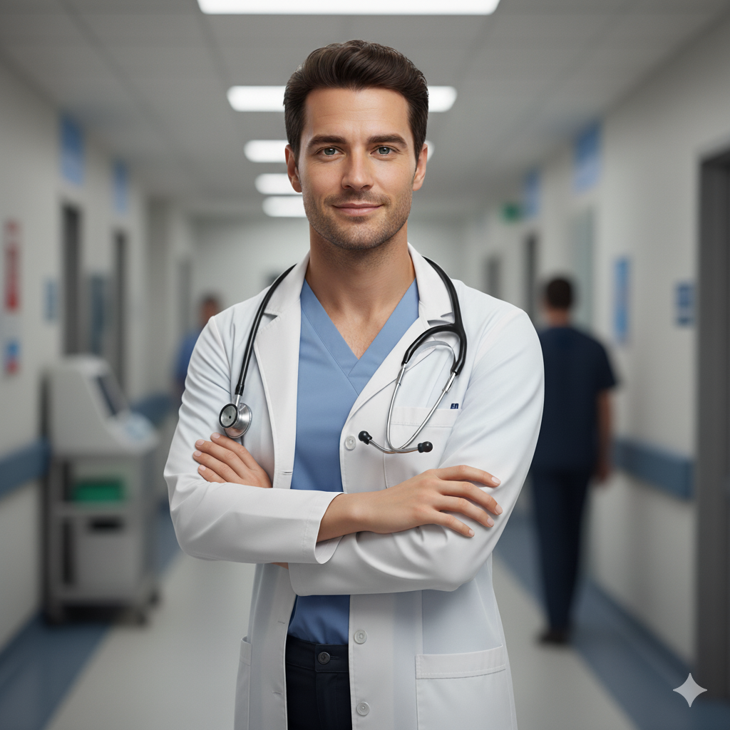 Professional white lab coat