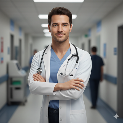 Professional white lab coat