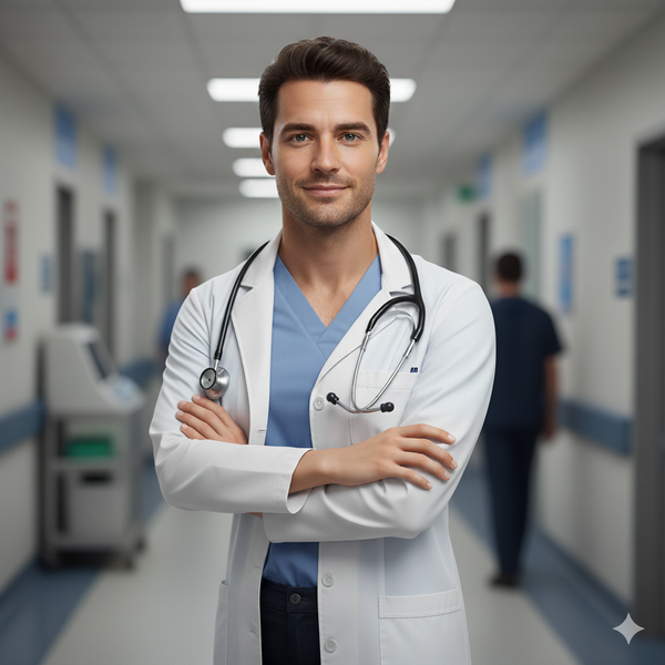 Professional white lab coat