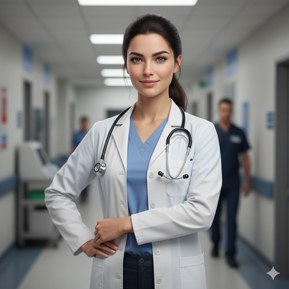 Professional white lab coat