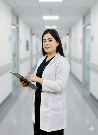 Professional white lab coat