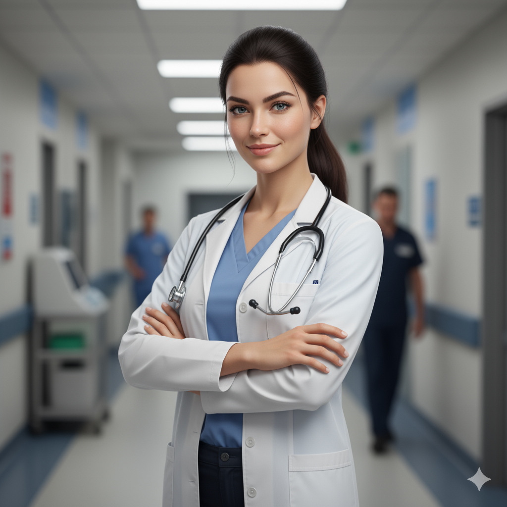 Professional white lab coat