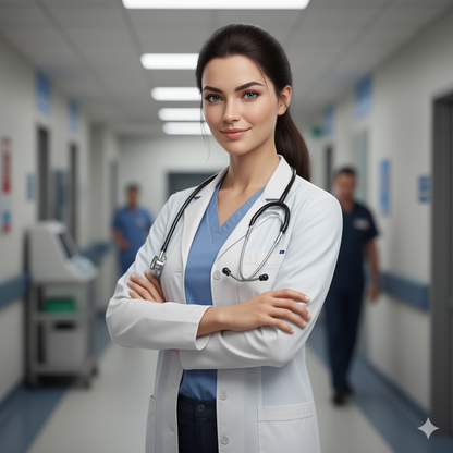 Professional white lab coat