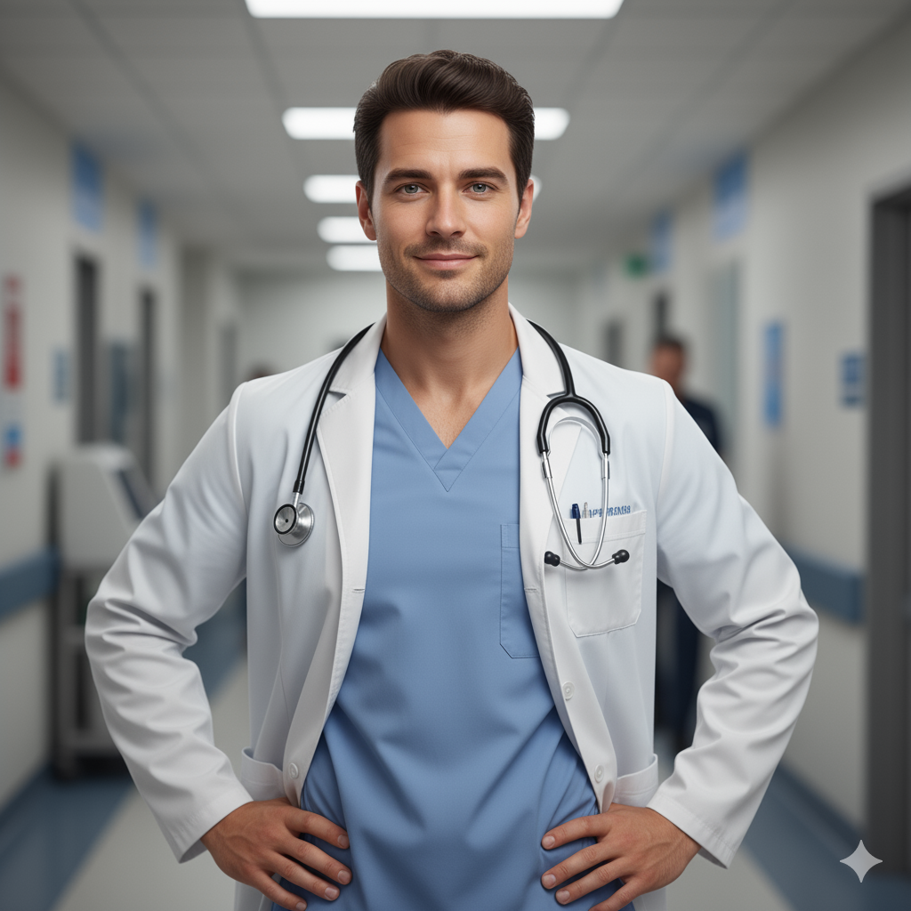 Professional white lab coat