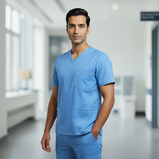 Sky Blue Premium Medical Scrubs