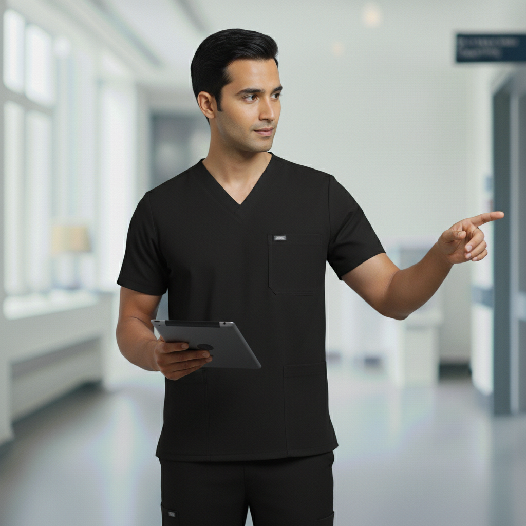 Black Premium Medical Scrubs Secondary image