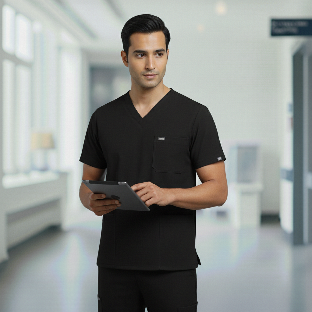 Black Premium Medical Scrubs Main image