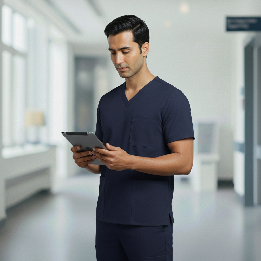 Navy Blue Premium Medical Scrubs