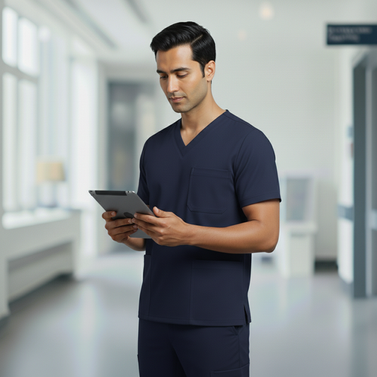Navy Blue Premium Medical Scrubs