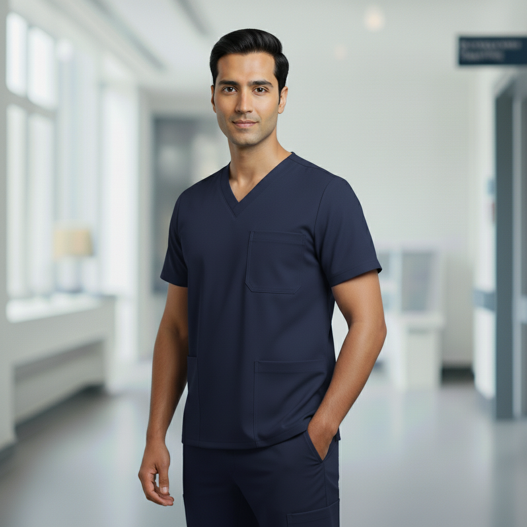 Navy Blue Premium Medical Scrubs
