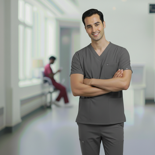 Gray Premium Medical Scrubs