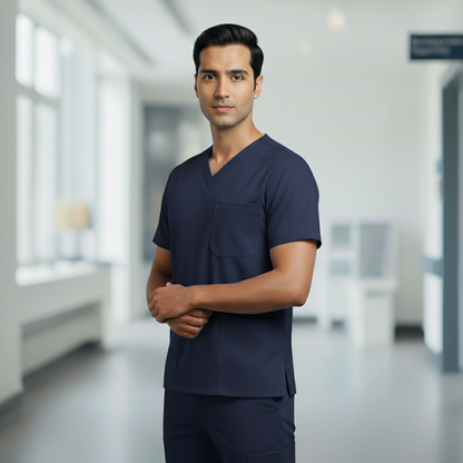 Navy Blue Premium Medical Scrubs